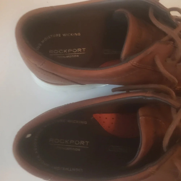 Rockport Brown Upper Leather Mens Cognac Plain Toe Shoes US 8.5. - Picture 9 of 10